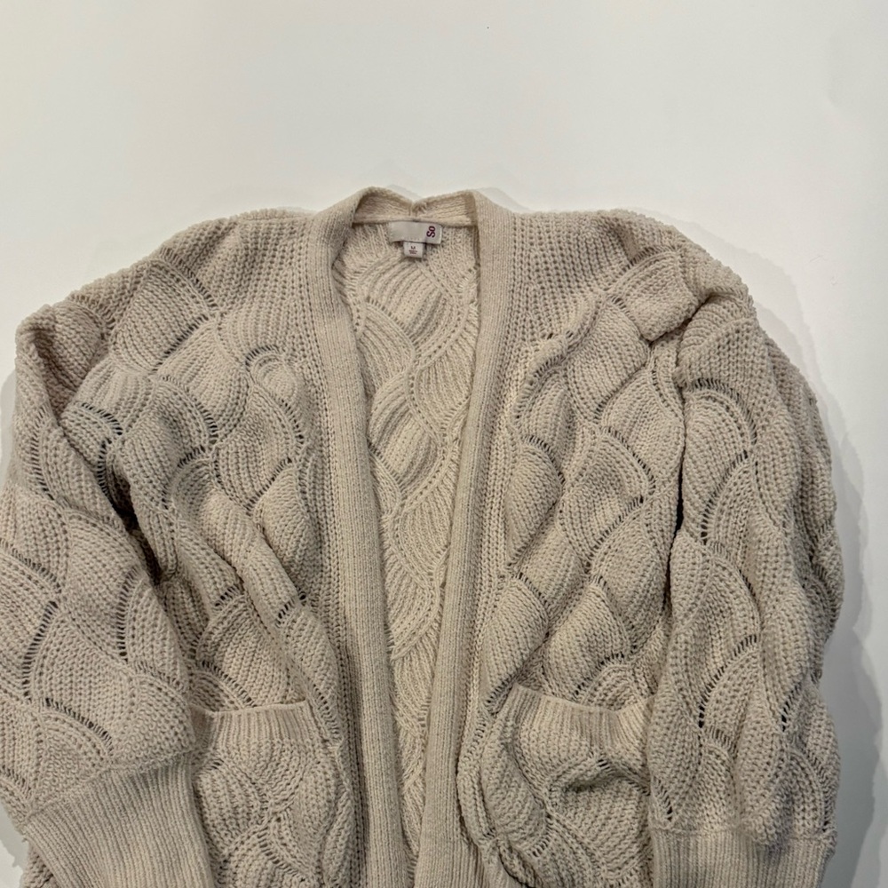 SO Cream Cable Knit Cardigan